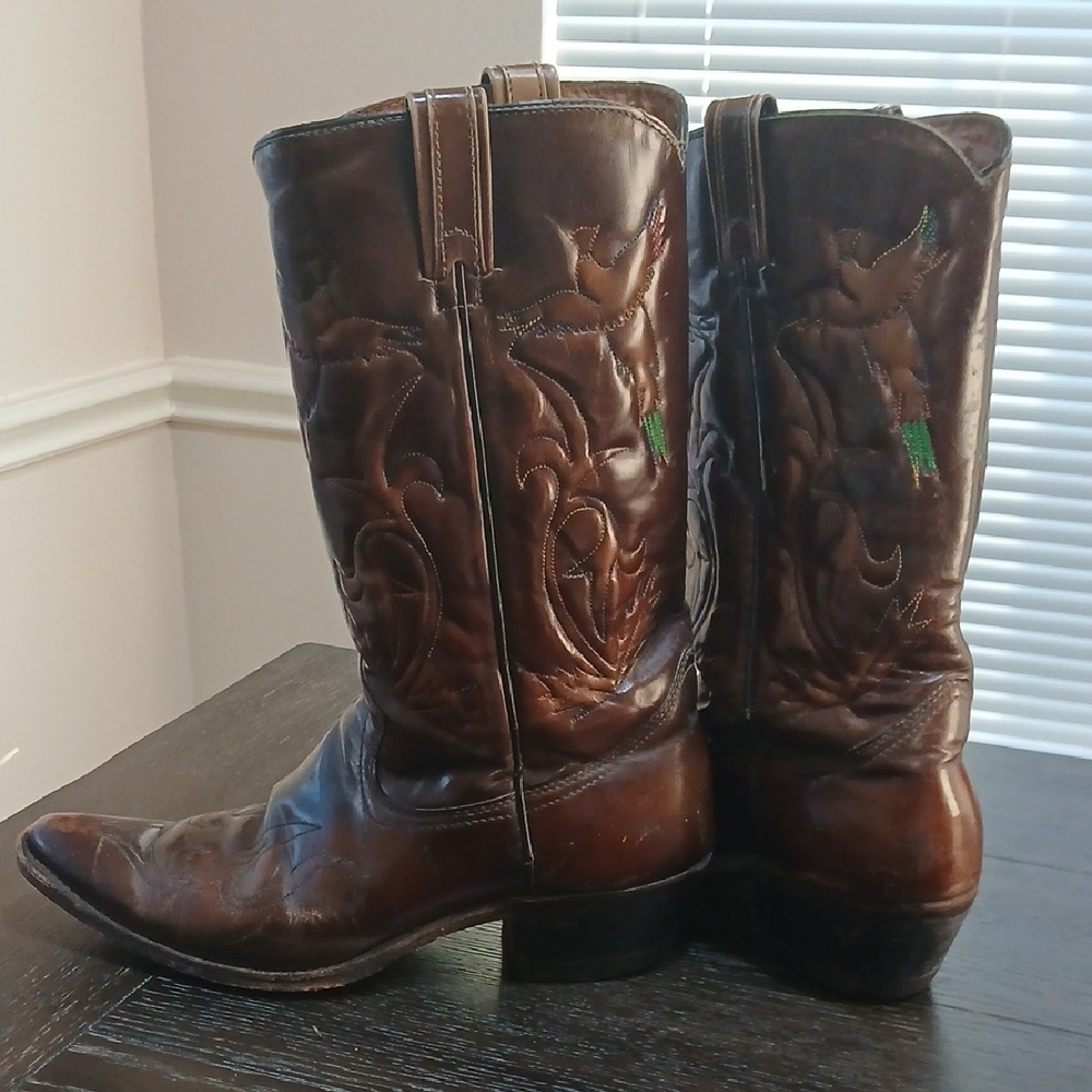 Vintage Texas Made Thunderbid Boots Cats Paws Heel 9.5D